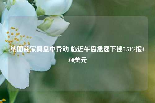 纳图兹家具盘中异动 临近午盘急速下挫7.51%报4.00美元-第1张图片-彩票资讯