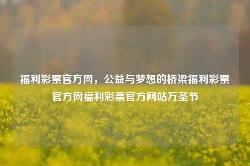 福利彩票官方网，公益与梦想的桥梁福利彩票官方网福利彩票官方网站万圣节-第1张图片-彩票资讯