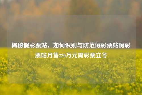 揭秘假彩票站，如何识别与防范假彩票站假彩票站月售220万元黑彩票立冬-第1张图片-彩票资讯