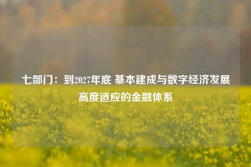 七部门：到2027年底 基本建成与数字经济发展高度适应的金融体系-第1张图片-彩票资讯