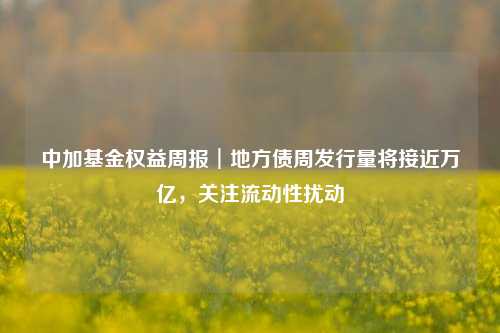 中加基金权益周报︱地方债周发行量将接近万亿，关注流动性扰动-第1张图片-彩票资讯