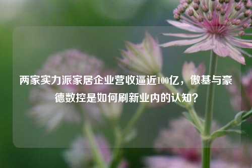 两家实力派家居企业营收逼近100亿，傲基与豪德数控是如何刷新业内的认知？-第1张图片-彩票资讯