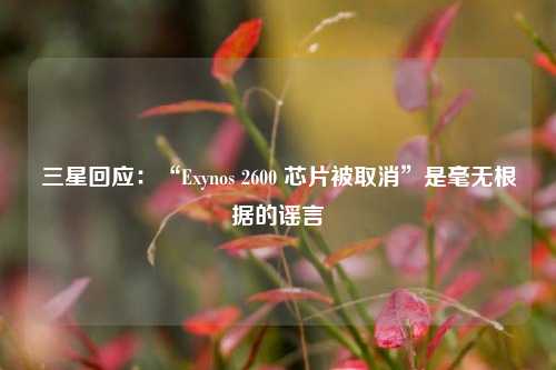 三星回应：“Exynos 2600 芯片被取消”是毫无根据的谣言-第1张图片-彩票资讯