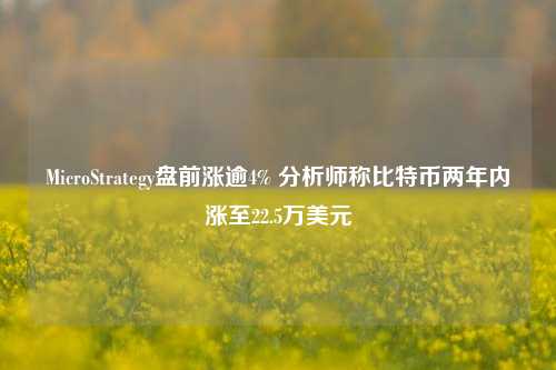 MicroStrategy盘前涨逾4% 分析师称比特币两年内涨至22.5万美元-第1张图片-彩票资讯