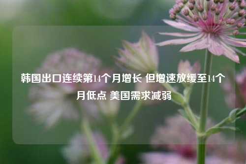 韩国出口连续第14个月增长 但增速放缓至14个月低点 美国需求减弱-第1张图片-彩票资讯