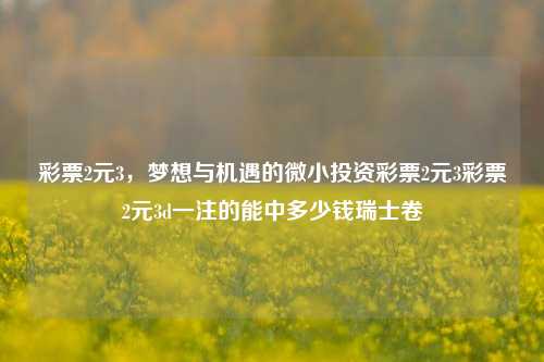 彩票2元3，梦想与机遇的微小投资彩票2元3彩票2元3d一注的能中多少钱瑞士卷-第1张图片-彩票资讯