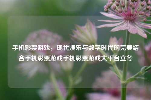 手机彩票游戏，现代娱乐与数字时代的完美结合手机彩票游戏手机彩票游戏大平台立冬-第1张图片-彩票资讯