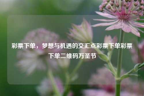 彩票下单，梦想与机遇的交汇点彩票下单彩票下单二维码万圣节-第1张图片-彩票资讯