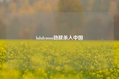 lululemon劲敌杀入中国-第1张图片-彩票资讯